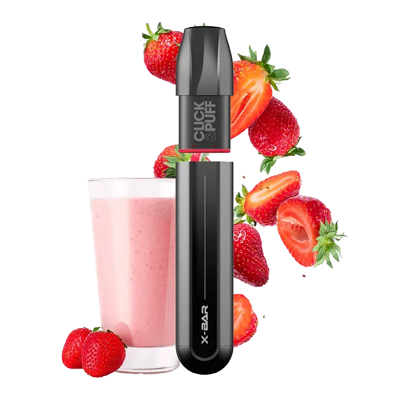 X-Bar Click & Puff Kit Milkshake Strawberry Ricaricabile