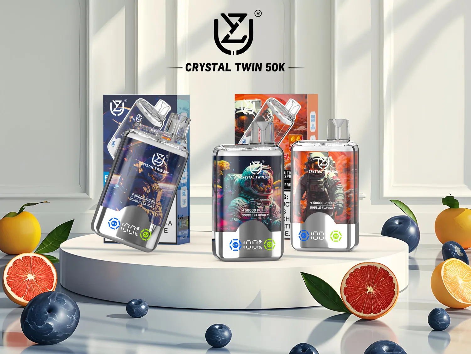 UZY Crystal Twin 50000 Vape Monouso Doppio Aroma 40ml 50K Puff