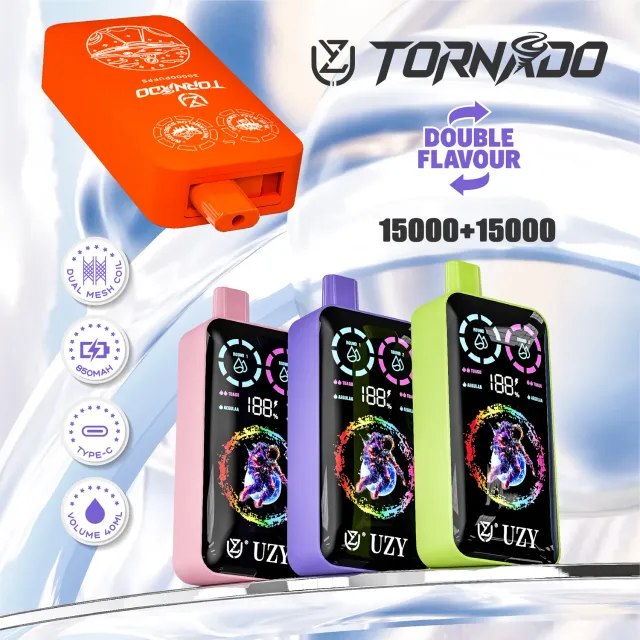UZY Tornado 30000 Sigaretta Elettronica Usa e Getta Doppio Gusto 40ml