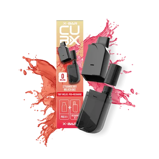 X-Bar CUBX 2 pod Strawberry Milkshake 2 pezzi cremoso