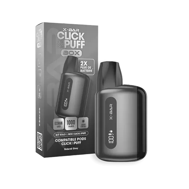 X-Bar Click & Puff Box Sideral Gray box batteria grigia