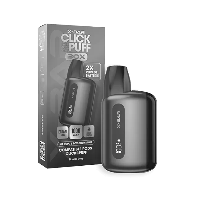 X-Bar Click & Puff Box Sideral Gray box batteria grigia