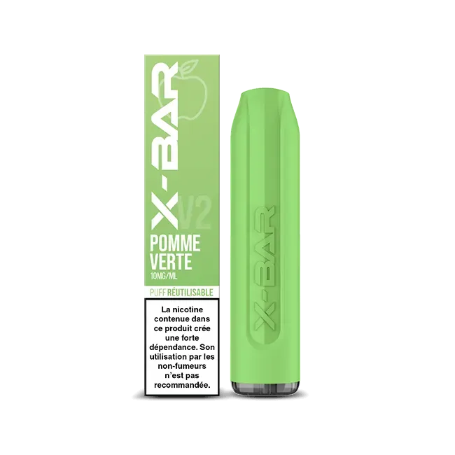 X-Bar 650 Green Apple sigaretta monouso 650 puff mela