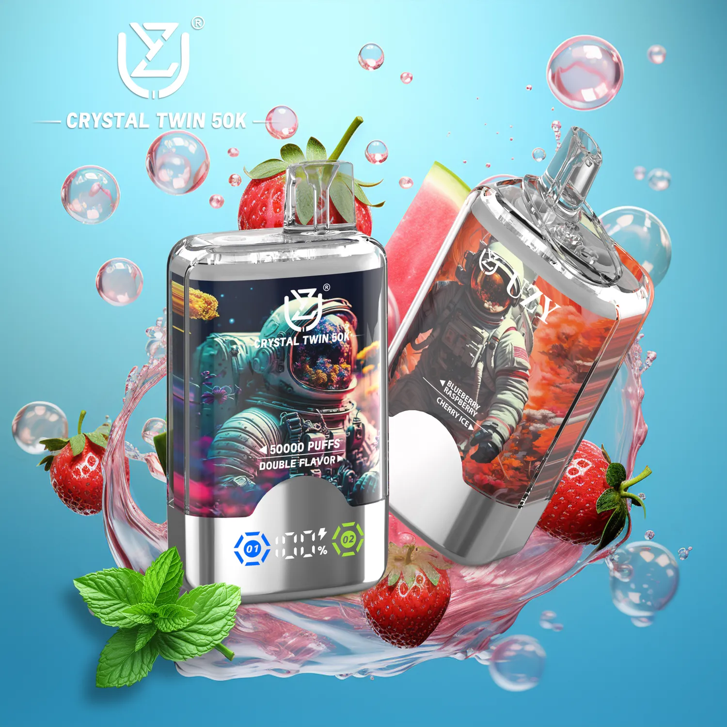 UZY Crystal Twin 50000 Vape Monouso Doppio Aroma 40ml 50K Puff