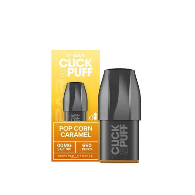 X-Bar 650 Click & Puff pod Pop Corn Caramel dolce