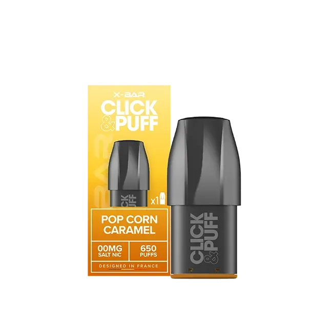 X-Bar 650 Click & Puff pod Pop Corn Caramel dolce
