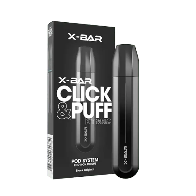 X-Bar Click & Puff Kit Solo Black batteria nera
