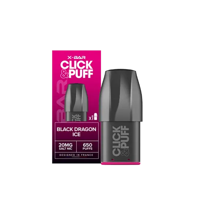 X-Bar Click & Puff Pod Black Dragon Ice Frutti Neri