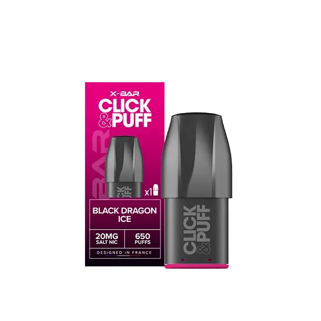 X-Bar Click & Puff Pod Black Dragon Ice Frutti Neri