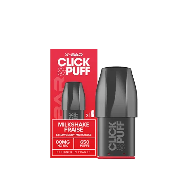 X-Bar Click & Puff Pod Milkshake Strawberry gusto fragola