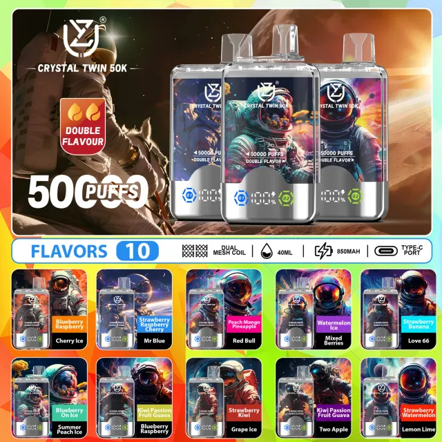 UZY Crystal Twin 50000 Vape Monouso Doppio Aroma 40ml 50K Puff
