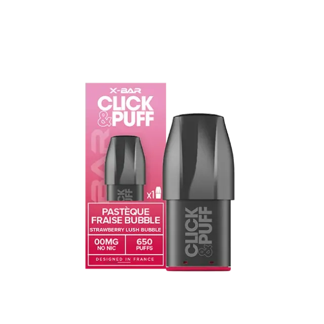 X-Bar Click & Puff pod Strawberry Lush bubble