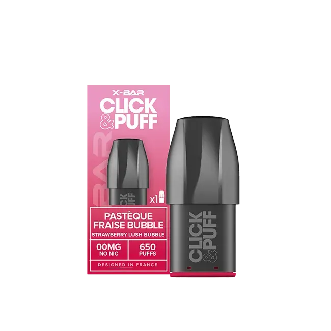 X-Bar Click & Puff pod Strawberry Lush bubble