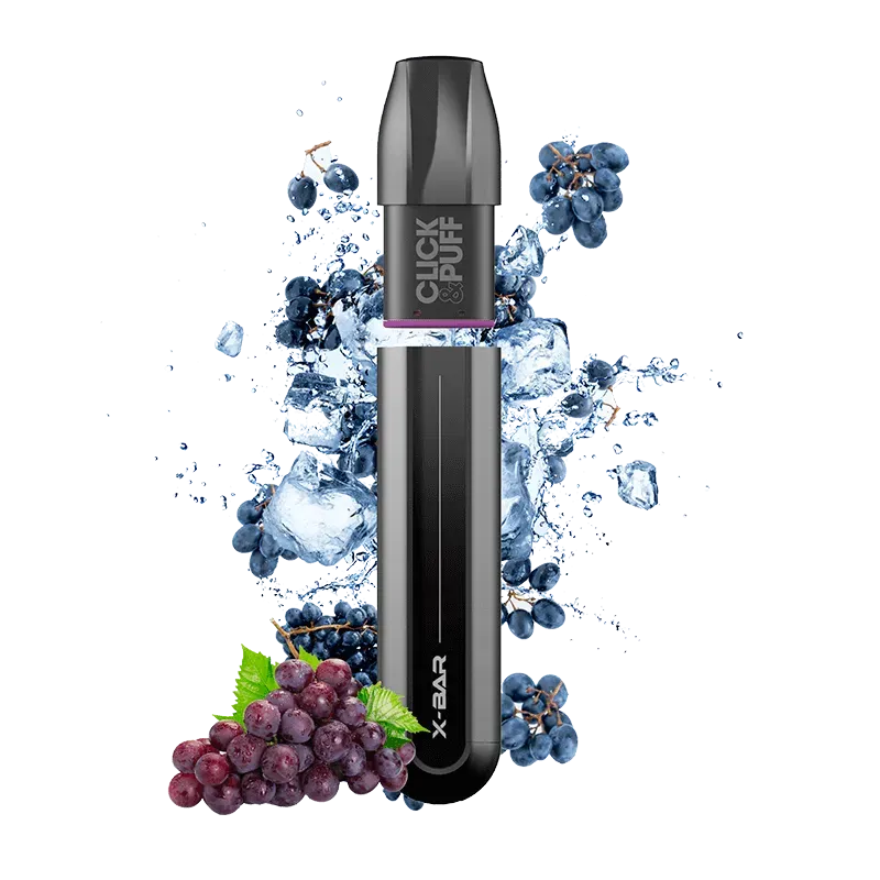 X-Bar 650 Click & Puff Kit sigaretta Ice Grape ricaricabile