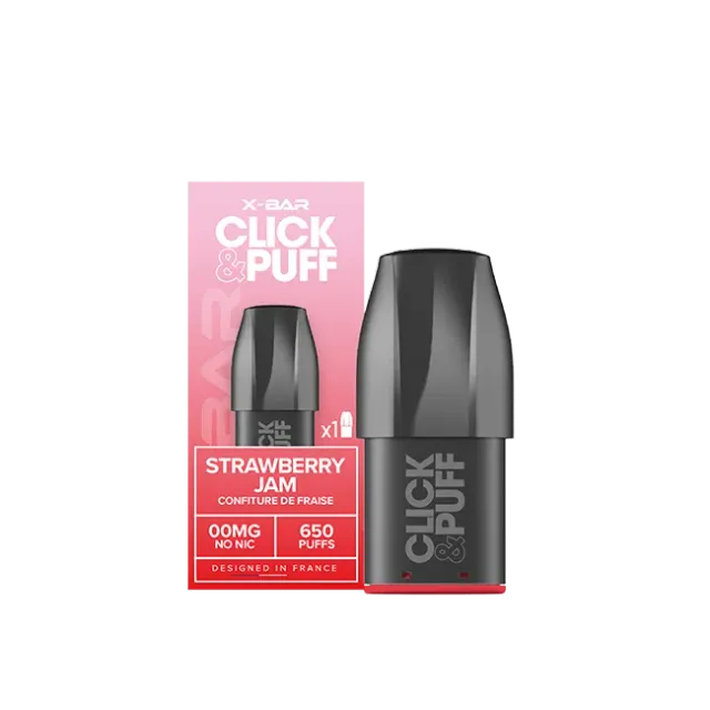X-Bar 650 Click & Puff pod Strawberry Jam fragola