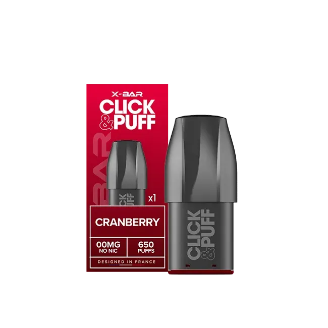 X-Bar Click & Puff Pod Cranberry mirtillo rosso
