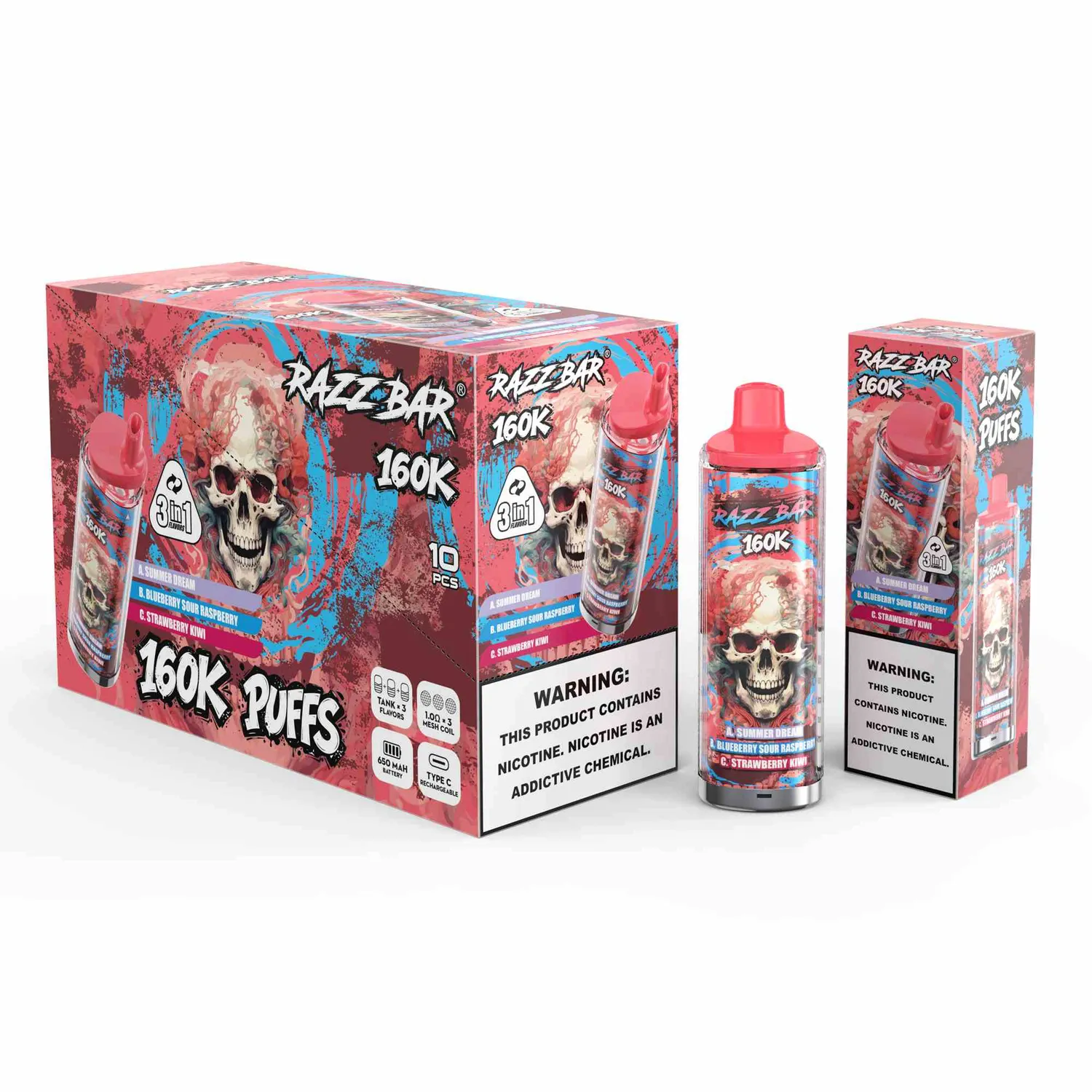 Razz Bar 160K puff usa e getta triple flavors
