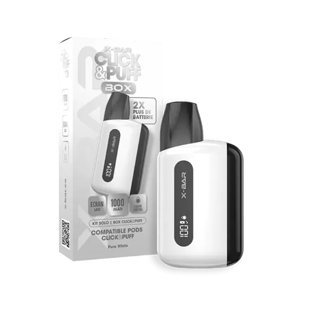 X-Bar Click & Puff Box Pure White batteria box