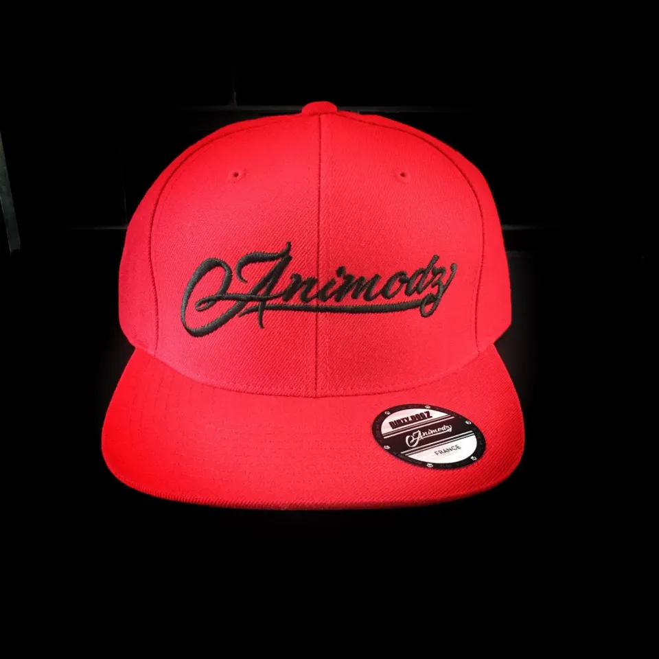 Animodz AniModz Cappello Snapback Rosso Nero ricamato