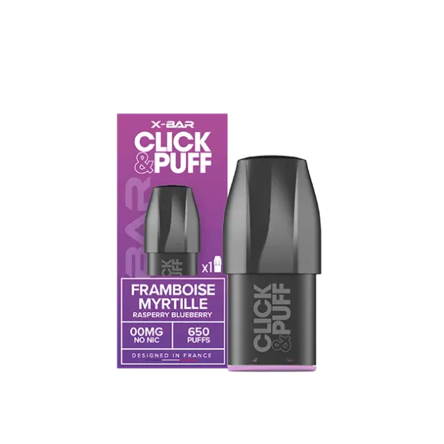 X-Bar 650 Click & Puff Pod Raspberry Blueberry fruttato